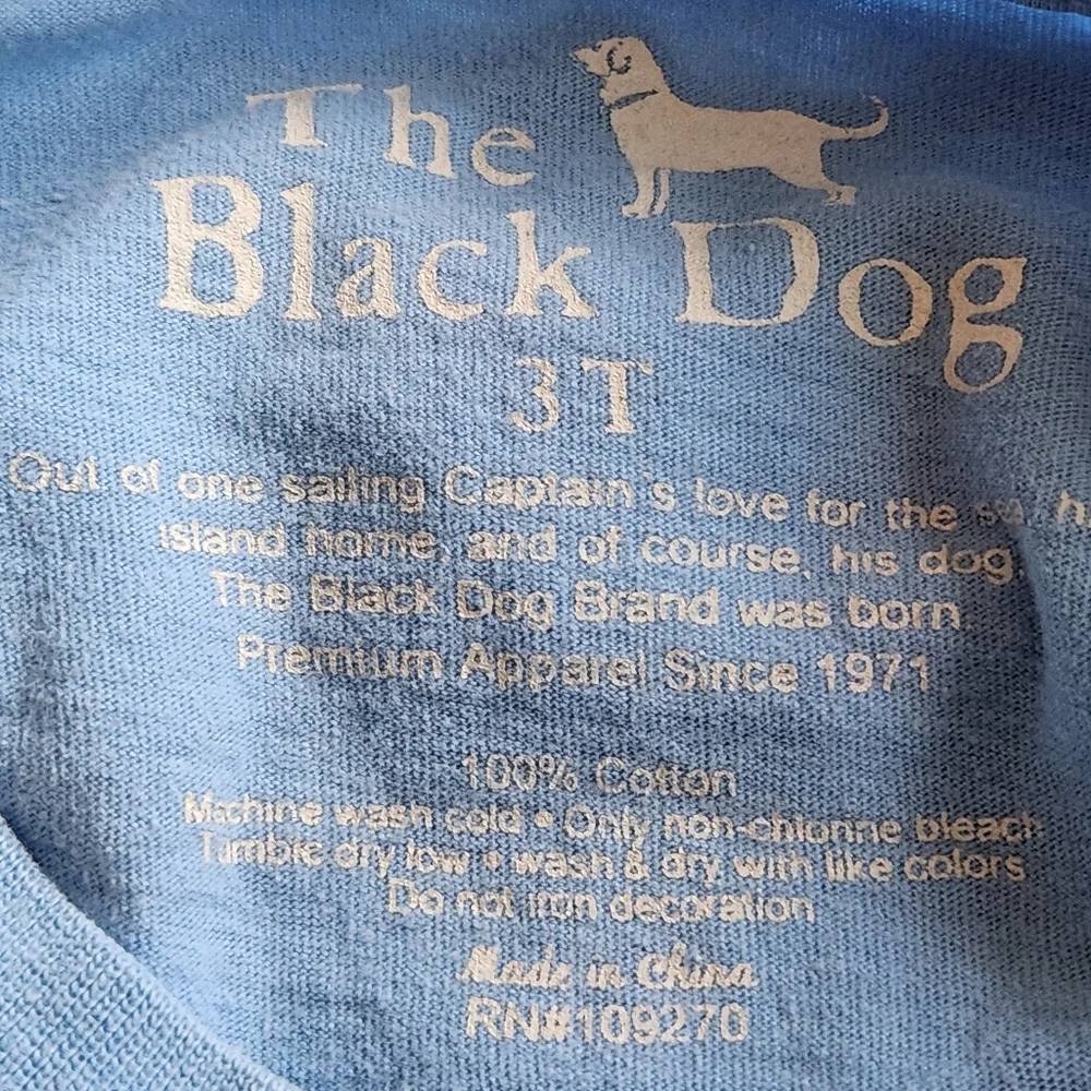 The Black Dog Jersey 3T Blue Long Sleeve T Shirt Top